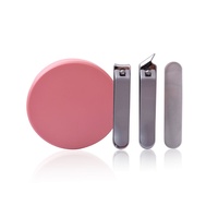 Ensemble de soins des ongles en acier au carbone 3 pièces - Étui portable élégant en boîte, grande surface personnalisable, cadeaux publicitaires pratiques