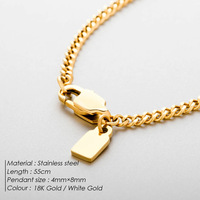 Collier Minimaliste Hip Hop en Acier Inoxydable pour Homme, Chaîne à Maillons Géométriques, Bijoux Tendance en Gros pour Anniversaire