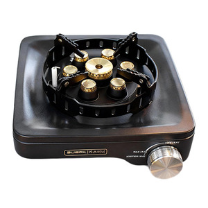 Estufa Portátil para Camping Bubik de 8000W con Quemador de Siete Estrellas, Diseño Resistente al Viento, Color Negro, para Cocinar al Aire Libre - Product Image 1