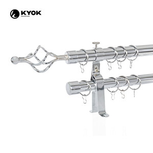 Ensemble de tringles à rideaux extensibles KYOK, prix fabricant, 2m, 3m, <span class=keywords><strong>4m</strong></span>, simple ou double, <span class=keywords><strong>tringle</strong></span> à rideaux à tension - Product Image 2