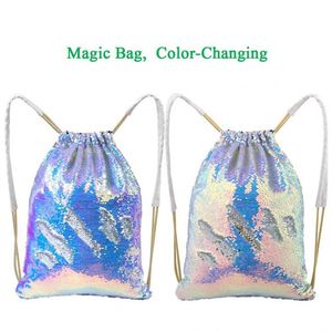 Custom Mermaid Sequin Dance <b>Bag</b> Sports Gym Beach Swim Backpack Birthday Easter Gift <b>Bag</b> Drawstring Backpack Kids Party - Product Image 2