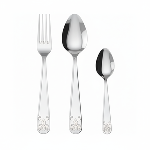 El más vendido, juego de cubiertos de acero con espejo plateado estándar 2025, 3 cubiertos de acero inoxidable hechos a mano con esmalte mate, superventas, acero inoxidable - Product Image 1