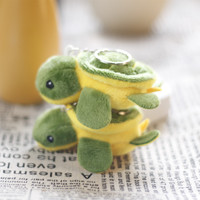 Populaire vert tortue en peluche porte-clés dessin animé belle Mini tortue Animal poupée porte-clés pour sac pendentif