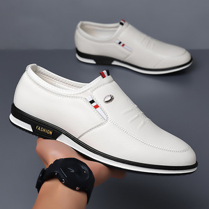 Men's <b>White</b> Casual Business Shoes Low <b>Heel</b> Breathable Office Wear - Product Image 3