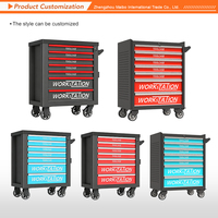 Carrito de Herramientas Profesional Grande de 7 Cajones, Personalizable, con Ruedas, con Juego de 300 Herramientas