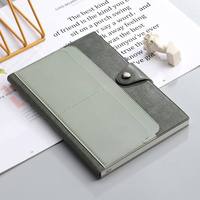 Carnet de notes de luxe en cuir olive avec fermeture à bouton, étui assorti, logo personnalisé, ensemble de carnets d'écriture pour l'école et les affaires
