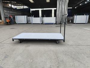 Chariot de manutention robuste pour entrepôt avec surface en feutre |   Chariot de transport à roues non marquantes pour le manutention de meubles et de planches - Product Image 4