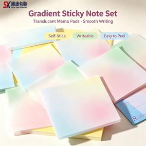 Bloc-notes adhésifs SHENG KANG PACKAGING, dégradé de couleurs, translucides, autocollants, faciles à écrire sur, faciles à décoller - Product Image 1