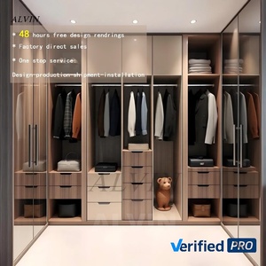 Alvin Modern White Shaker Style Wardrobe Freestanding <strong>Double</strong> <strong>Door</strong> <strong>Closet</strong> With Round <strong>Knob</strong> Handles for Bedroom - Product Image 4