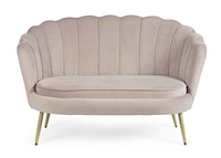 GLORIA Fauteuil moderne de luxe deux places en velours et métal, design capitonné contemporain pour hôtel, salon ou appartement