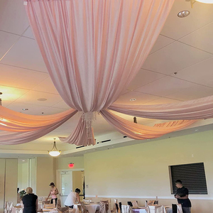 ผ้าม่านชีฟองยาวสีขาวสำหรับงานแต่งงานผ้าม่านทรงโค้งผ้าชีฟองผ้าม่านโปร่งเพดานหรูหราสำหรับเต็นท์งานแต่งงาน - Product Image 1