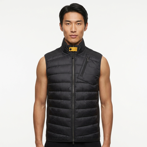 <b>Black</b> <b>Men's</b> Winter Puffer <b>Vest</b> Stand Collar Quilted Down Alternative Zip Up Waistcoat Outdoor Outerwear - Product Image 1