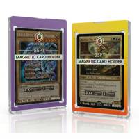Étui magnétique de luxe à bordure dégradée, durci aux UV, pour cartes, avec protection en plaque acrylique sécurisée à une touche pour cartes à collectionner rares