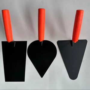 Truelle de maçonnerie d'angle en forme de pêche de style <span class=keywords><strong>russe</strong></span> bricolage avec manche en bois plastique lame en acier caractéristiques carrées couteau de maçonnerie - Product Image 1