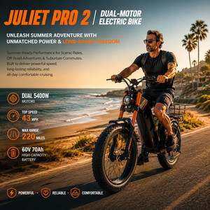 Gran stock de bicicletas eléctricas eAhora Juliet Pro 2 de 20 pulgadas con neumáticos gruesos, POTENCIA EXTREMA, motores duales, horquilla delantera de aire para conducción todoterreno, para adultos. - Product Image 2