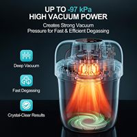 Cámara de Vacío Cilíndrica Mejorada de -97kPa para Eliminar Burbujas de Resina |   Control Táctil Digital, Cámara Transparente Grande, Molde para Resina Epoxi