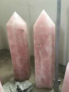 Naturale di Cristallo di Guarigione della Pietra Semi Preziosa Grande Quarzo Rosa Punti Bacchette Torre Per La Decorazione Domestica - Product Image 2