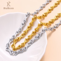 Collier chaîne à maillons en X tendance en acier inoxydable 304, plaqué or 18 carats PVD, bijoux géométriques personnalisés, vente en gros, fabriqué en Chine (OEM/ODM)