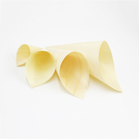 Natural Birch Wood Candy Cone Disposable Wooden Cone for Nuts Dried Fruit Chocolate Gift Packaging