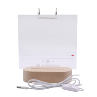 Lampe de nuit LED en acrylique personnalisée avec image créative, lumière musicale personnalisable, lampe de table en bois pour la décoration de la maison