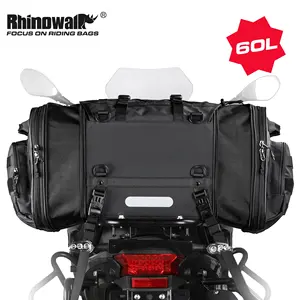 Rhinowalk-bolsa trasera para maletero de motocicleta, Maleta de viaje de gran capacidad, 40-60L, Deluxe Cruiser, para aventura