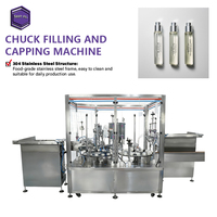 Machine de remplissage et de bouchage de type chuck, facile à utiliser, compatible avec une large gamme de flacons, pour les fabricants de flacons cylindriques de parfum et de cosmétiques
