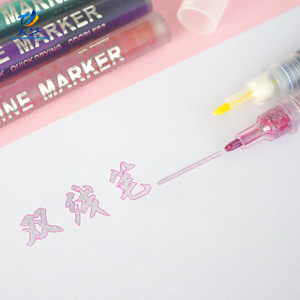 مخطط أقلام علامات معدنية ، 24 لون خط مزدوج مخطط أقلام كرت هدية الكتابة أقلام الرسم عيد ميلاد معايدة Pho - Product Image 2