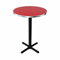 Table de bar ronde réglable en hauteur, plateau en noyer, base en X noir mat, table à manger, table basse, table de bar, 60 cm, maison, café, bureau