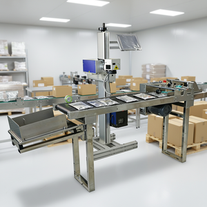 เครื่องมาร์กกิ้งด้วยเลเซอร์ยูวีแบบอัตโนมัติสำหรับถุงพลาสติก กล่องกระดาษ วันที่ รหัส QR รหัสเมทริกซ์ โซลูชันการมาร์กกิ้งแบบติดตามได้ - Product Image 1