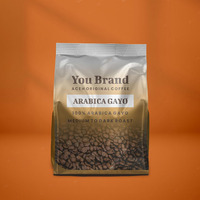 Sachets de café personnalisés en plastique anti-odeur à fond plat, emballage en Mylar avec valve de dégazage, sacs pour grains de café