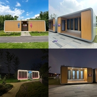 Toilettes mobiles flottantes sur le bord de l'eau, conteneur étanche, sanitaires préfabriqués modulaires pour usage en bord de lac et en mer