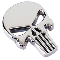 Autocollant de voiture en métal pour Halloween, emblème de voiture, badge de voiture pour Halloween, Punisher