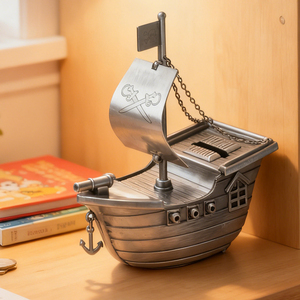 <span class=keywords><strong>Tirelire</strong></span> <span class=keywords><strong>Pirate</strong></span> Haut de Gamme en Alliage de Zinc Écologique et Portable, Décoration de Bureau pour Enfants, Ornement Domestique LASODY - Product Image 6