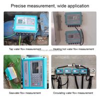 Débitmètre d'eau numérique portable Honno 4-20ma RS485, multifonctionnel, à fixation murale, à pince, à ultrasons, sans contact