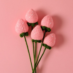 Kit de Tejido a Mano V320, Fresa de Ganchillo, Flores de Hilo de Lana para Regalo de Enamorados, Decoración de Bodas, Manualidades - Product Image 2