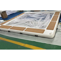 Plateforme modulaire gonflable connectable pour piscine marine, quai flottant en maille anti-méduse pour complexe hôtelier
