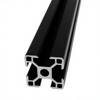 Profils en aluminium Série 2020 Tube carré anodisé noir CNW Aluminium OB20X20R pour application de cadre de porte et de fenêtre