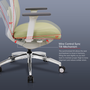 Silla ergonómica con certificación Reach de <span class=keywords><strong>ADINO</strong></span>, silla ergonómica de oficina, mecanismo de sincronización y inclinación, Oficina de asedio CIFF Guangzhou Fauteil Bureau - Product Image 4