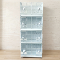 Grande cage à oiseaux moderne en métal, pliable, multicouche, simple et luxueuse, pour perroquets, canaris et autres animaux de compagnie, avec plateau en plastique.