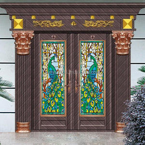 Decoración de Pared o Ventana de Vidrio Tiffany Hecha a Mano con Diseño de Pavo Real, Sólida, de 17 mm de Grosor, Personalizable - Product Image 1