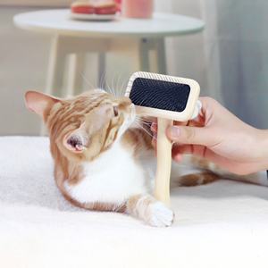 Baoli fabrika Outlet doğal ahşap kürek Pet bakım fırçası köpek kürk temizleme çelik iğne tarak Slicker fırça - Product Image 6