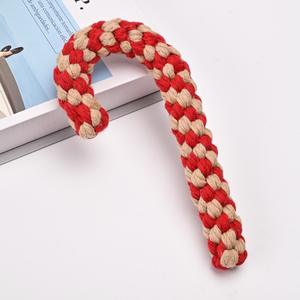 Venta al por mayor logotipo personalizado tamaño Color mascota perro masticar juguetes Navidad bastón de caramelo cuerda de algodón de lujo interactivo mascota perro juguetes para perros - Product Image 6