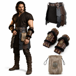 Bolsa de Piel Sintética Estilo Vikingo Nórdico Medieval, Bolsa con Cordón, Monedero Portátil, Accesorios de Disfraces para Halloween, TV y Cine - Product Image 1
