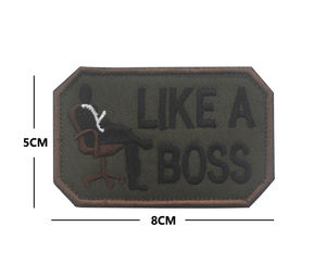 Sentado en la silla Solo "Like a <span class=keywords><strong>Boss</strong></span>" Parche bordado de patrón divertido para bolso Sombrero Chaquetas de hombro tácticas Parche de mochila - Product Image 4