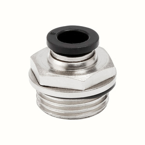 Raccord rapide PC8 G02 1/8 G, connecteur de tuyau d'air droit avec joint torique, pièces pneumatiques en cuivre nickelé - Product Image 1
