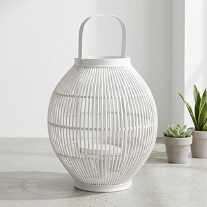 Handmade Woven <b>Rattan</b> & Bamboo Hanging <b>Lantern</b> Rustic Vintage Candle Lamp for Wedding, Restaurant, Tea Room & Photography Props - Product Image 3