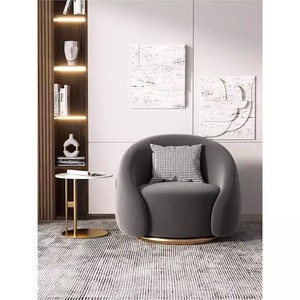 Fauteuil de relaxation en tissu de luxe léger, style nordique, design minimaliste, pivotant, modèle Tiger, pour salle à manger et salon, détente - Product Image 3