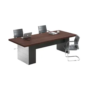 Negotiation Table- Rectangle Tempered Glass Big Glass 8 People Office Furniture Office Desks