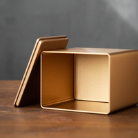 Boîtes à thé carrées en fer blanc de qualité alimentaire avec rangement personnalisable pour biscuits, snacks, gâteaux et bonbons - Design artisanal