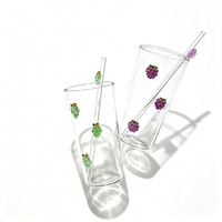 Creatief, eenvoudig, geëmbossed fruitglas, grote inhoud, paar waterbekers